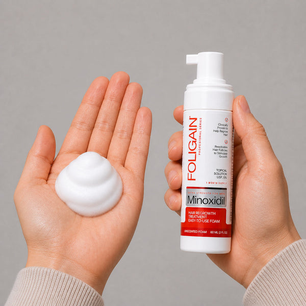 FOLIGAIN® Minoxidil 5% Hair Regrowth Foam For Men 6 Month Supply - FOLIGAIN EUROPE