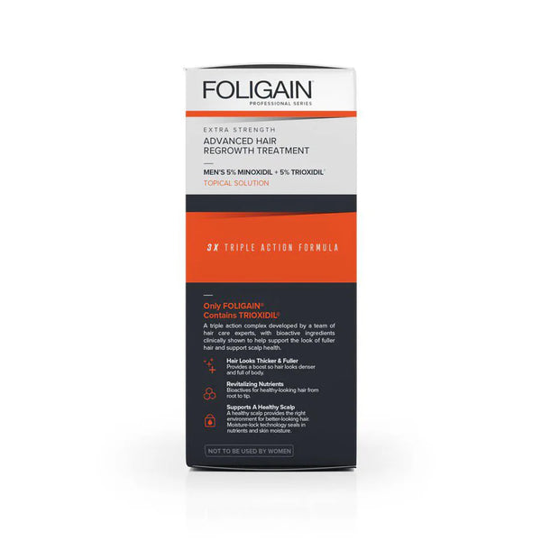 FOLIGAIN Advanced Hair Regrowth For Men Minoxidil 5% + Trioxidil 5% PLUS Free FOLIGAIN Scalp Roller - FOLIGAIN EU