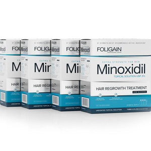FOLIGAIN Low Alcohol Minoxidil 5% Hair Regrowth Treatment For Men 12 Month Supply - FOLIGAIN EU