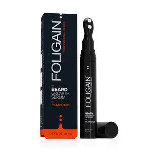 FOLIGAIN® Minoxidil 5% Beard Growth Serum with Rollerball Applicator - FOLIGAIN EU