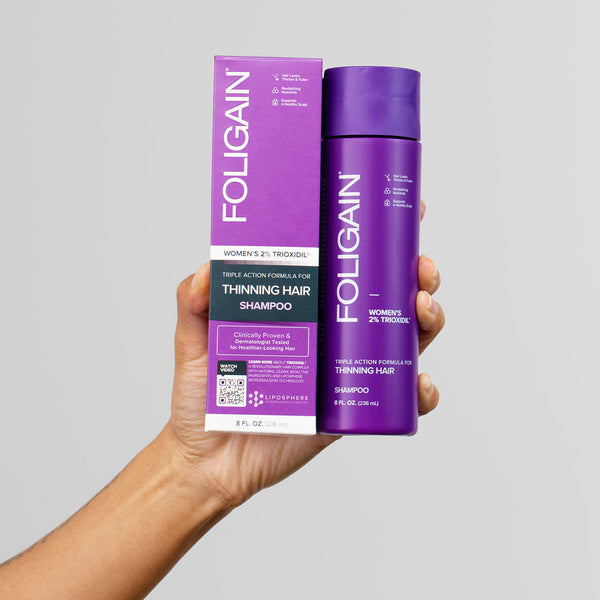 FOLIGAIN Triple Action Shampoo For Thinning Hair For Women with 2% Trioxidil